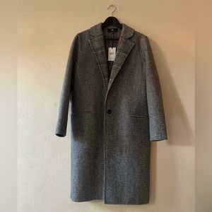7 for All Man Kind Houndstooth Wool Trench Coat